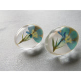 Lobelia Real Flower Earrings, Resin Flower Earrings, Pressed Flower Jewelry, Eco Resin
