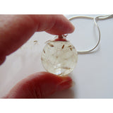 Dandelion Necklace, Make a Wish, Sphere Pendant, Nature Necklace, Eco Friendly, Holiday Gift Necklace