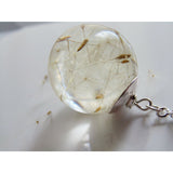 Dandelion Necklace, Make a Wish, Sphere Pendant, Nature Necklace, Eco Friendly, Holiday Gift Necklace