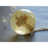 Dandelion Necklace, Make A Wish, Eco Resin, Orb Necklace, Botanical Necklace, Resin Pendant, Nature Jewelry, Jewelry for Women