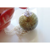 Globe Thistle Pendant, Scottish Thistle Necklace, Thistle Necklace, Scotland, Large Resin Orb Pendant, Eco Resin, Bio Resin, Eco Friendly