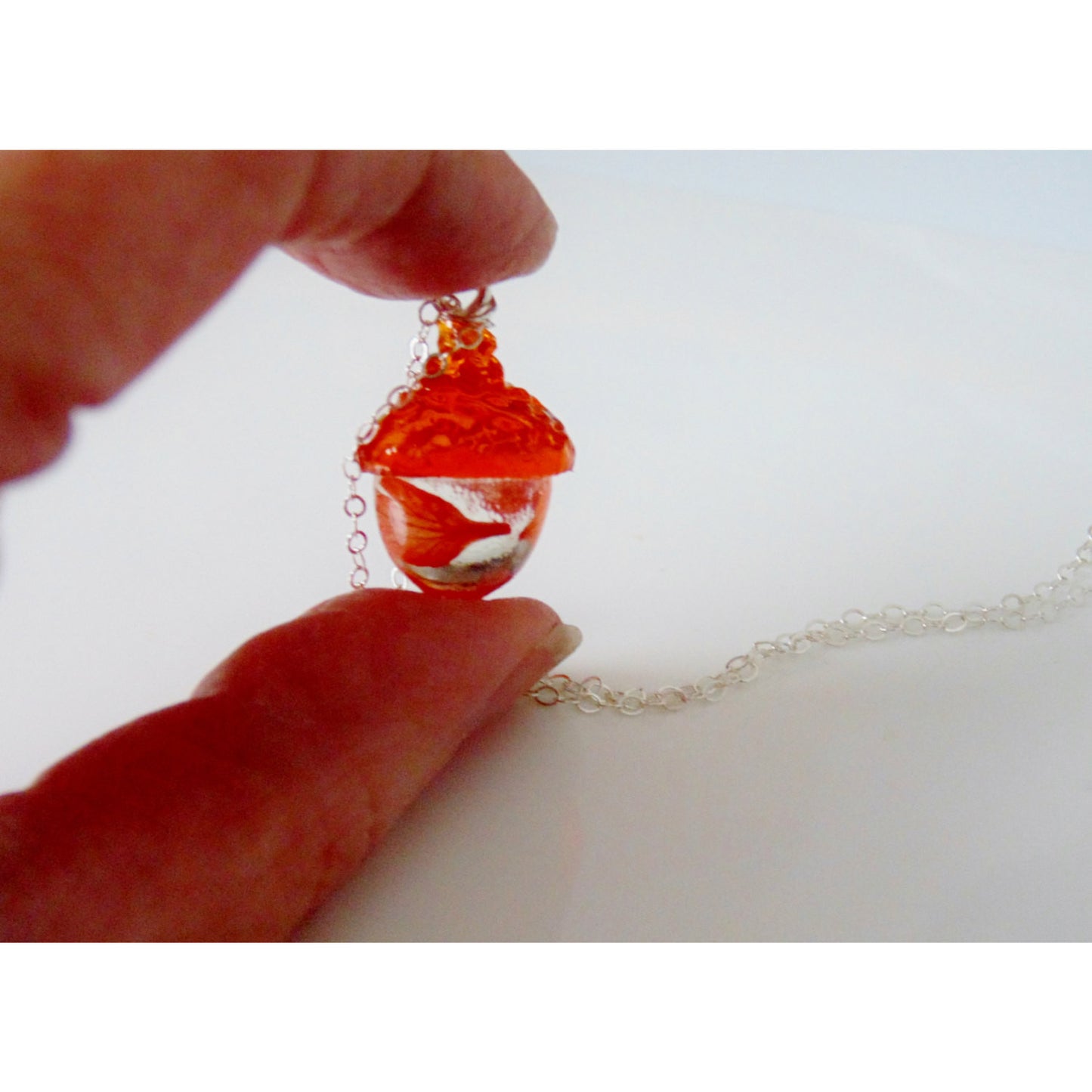 Acorn Necklace with Tiny Leaves