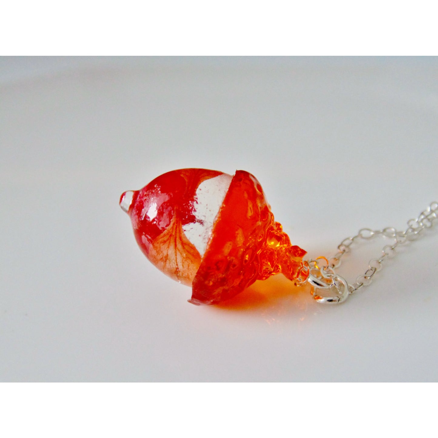 Acorn Necklace with Tiny Leaves