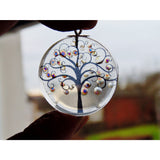 Winter Tree Necklace, Dewdrops Raindrop Resin Pendant